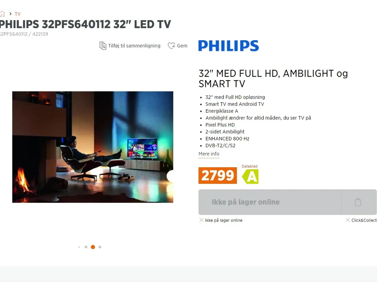Billede 5 - Philips 32" Ambilight Android Smart TV