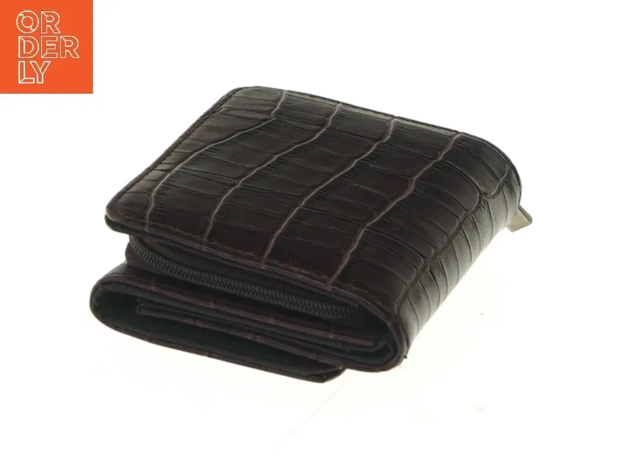 Billede 4 - Brun pung i krokodillemønster (str. 11x8,5 cm)