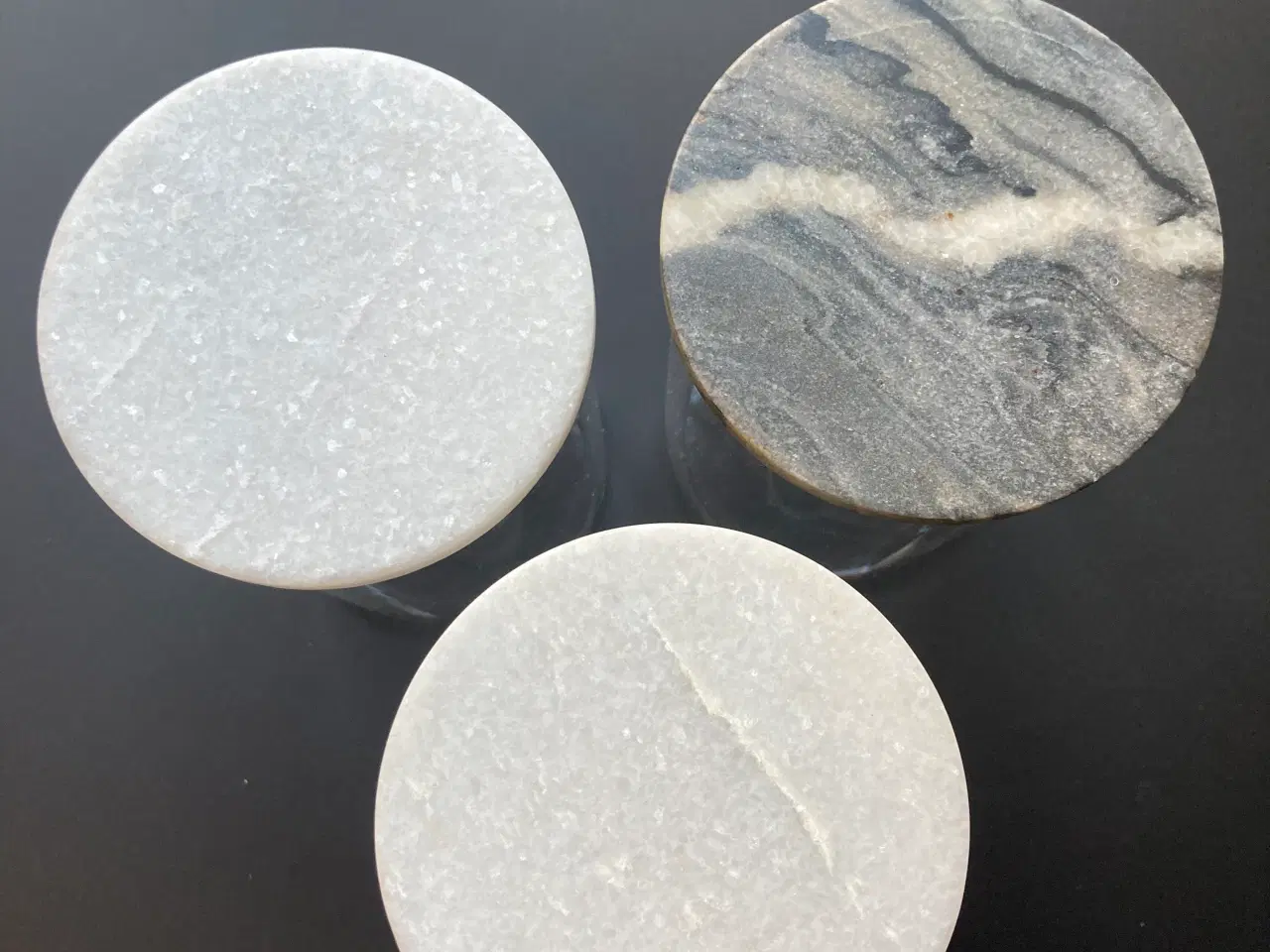 Billede 3 - Glas, Opbevaringsglas, Marmor, 3 Stk