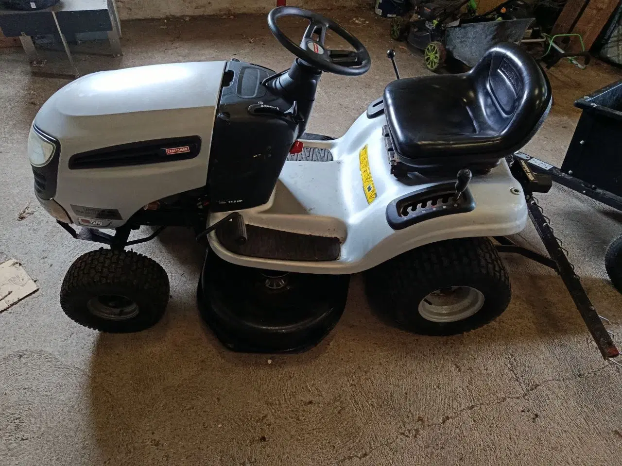 Billede 3 - Havetraktor craftsman 17.5 med el rive og tipvogn