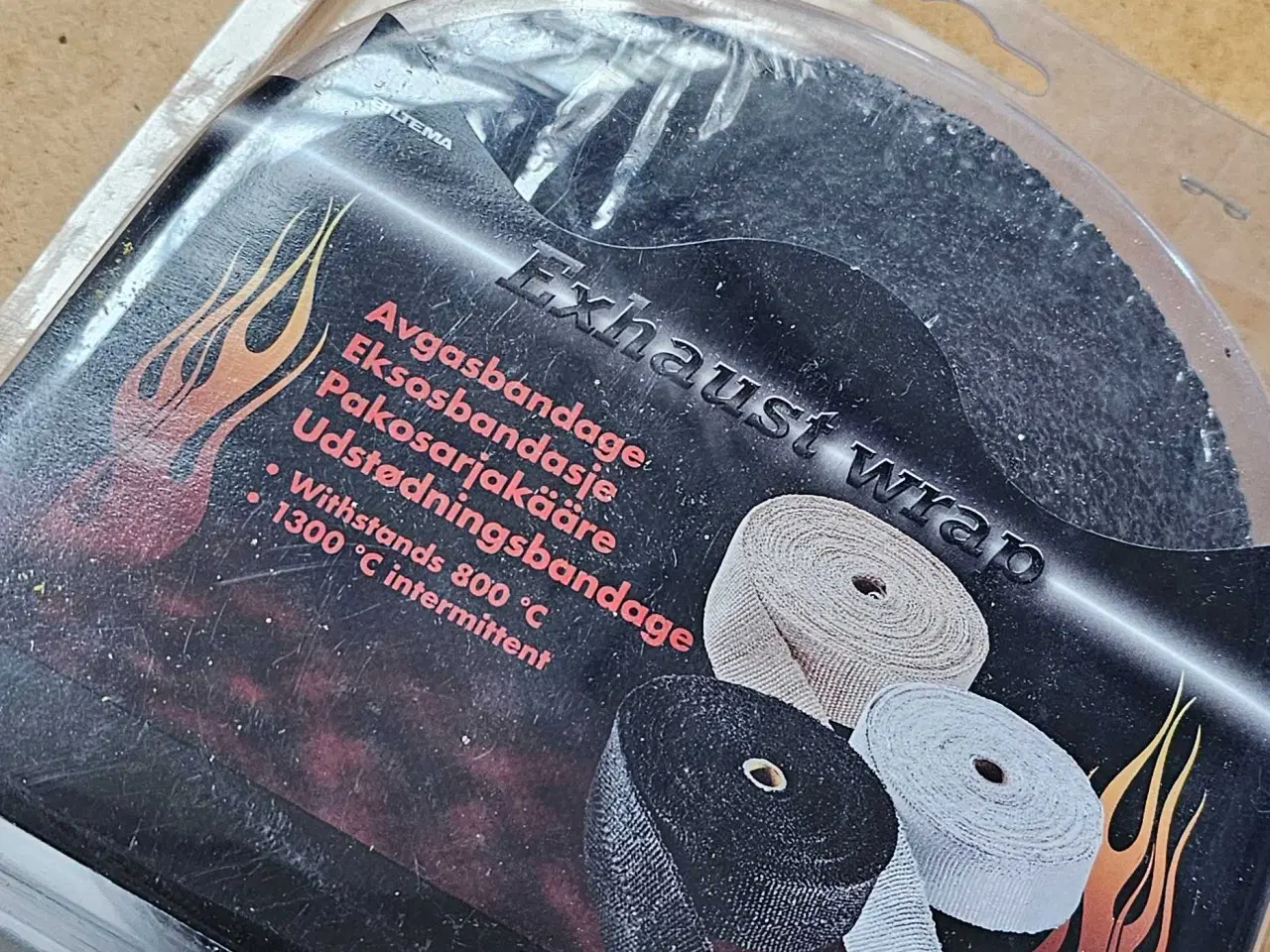 Billede 1 - Udstødningsbandage, Sort 52mm længde 15m. Ny 
