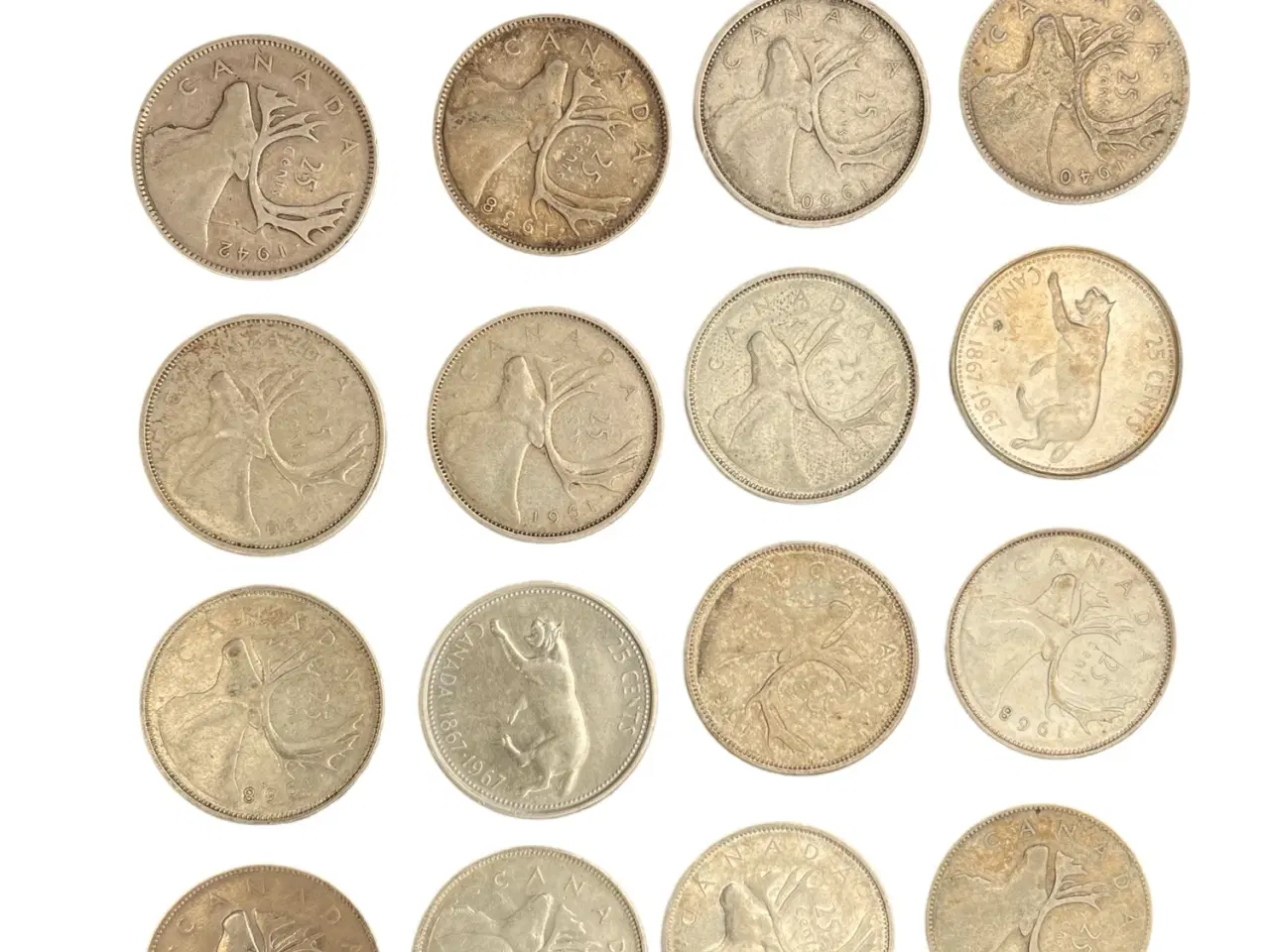 Billede 1 - 20 Stk 25 Cents Canada i Sølv