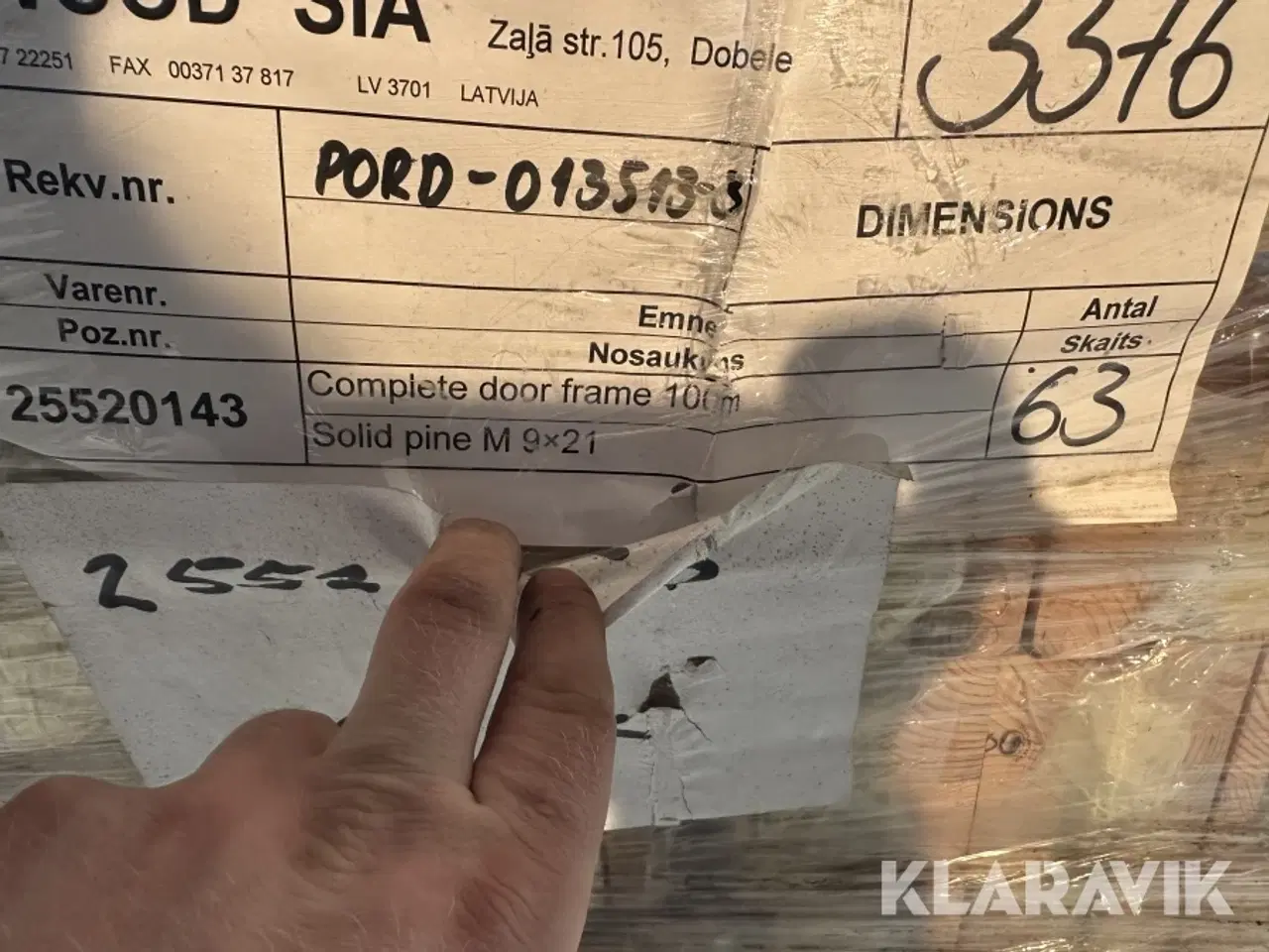 Billede 4 - Dørkarme Solid Pine M 9x21 Ubehandlet 63 Styk