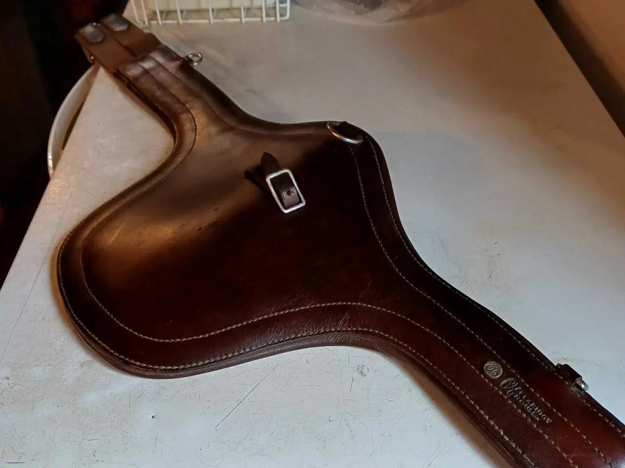 Billede 1 - Pladegjord brun læder 110 cm