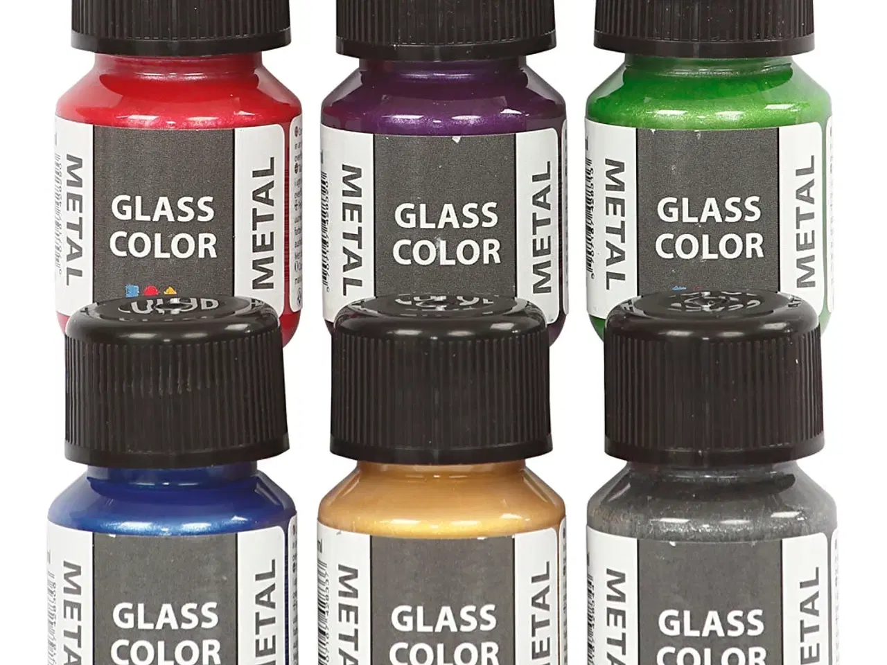 Billede 1 - Glass Color Metal Maling - 6 Ass. Farver 30ml