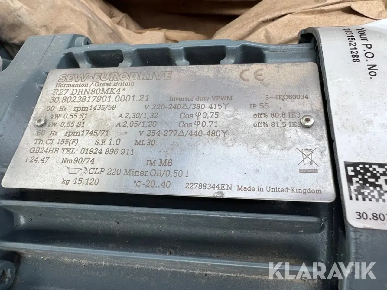 Billede 2 - Gearmotor-aggregat SEW-EURODRIVE R27 DRN80MK4