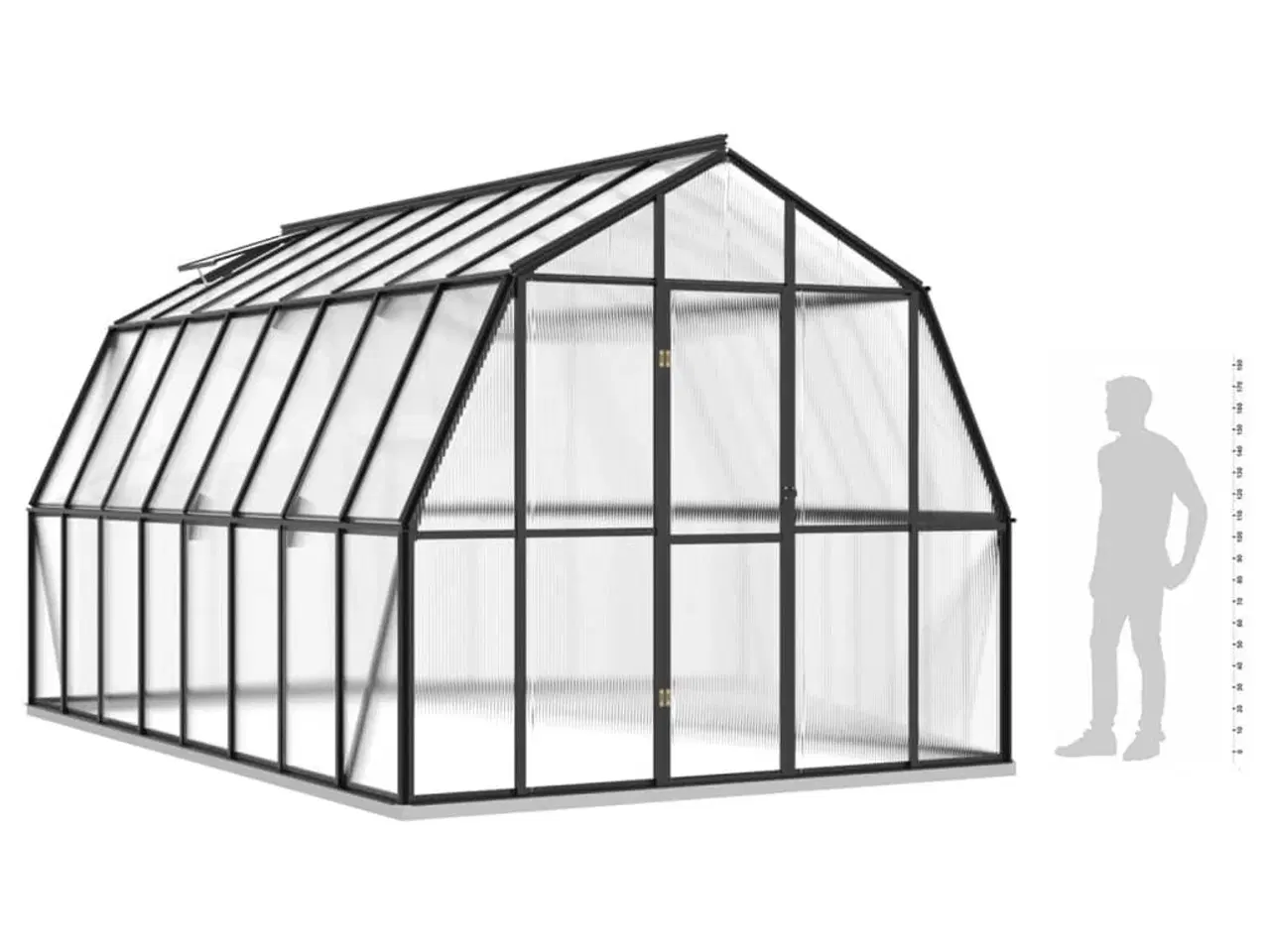 Billede 7 - Drivhus med fundamentramme 12,63 m² aluminium antracitgrå