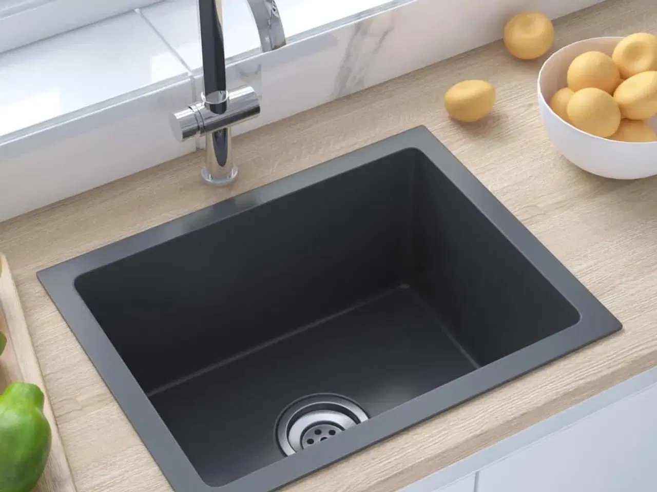 Billede 1 - Håndlavet køkkenvask rustfrit stål sort