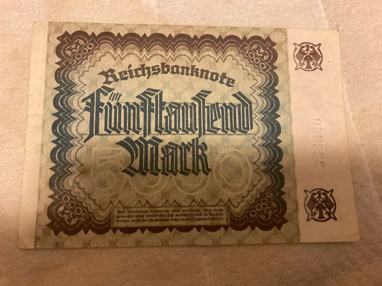 Billede 2 - Tysk 5000 mark fra 1922