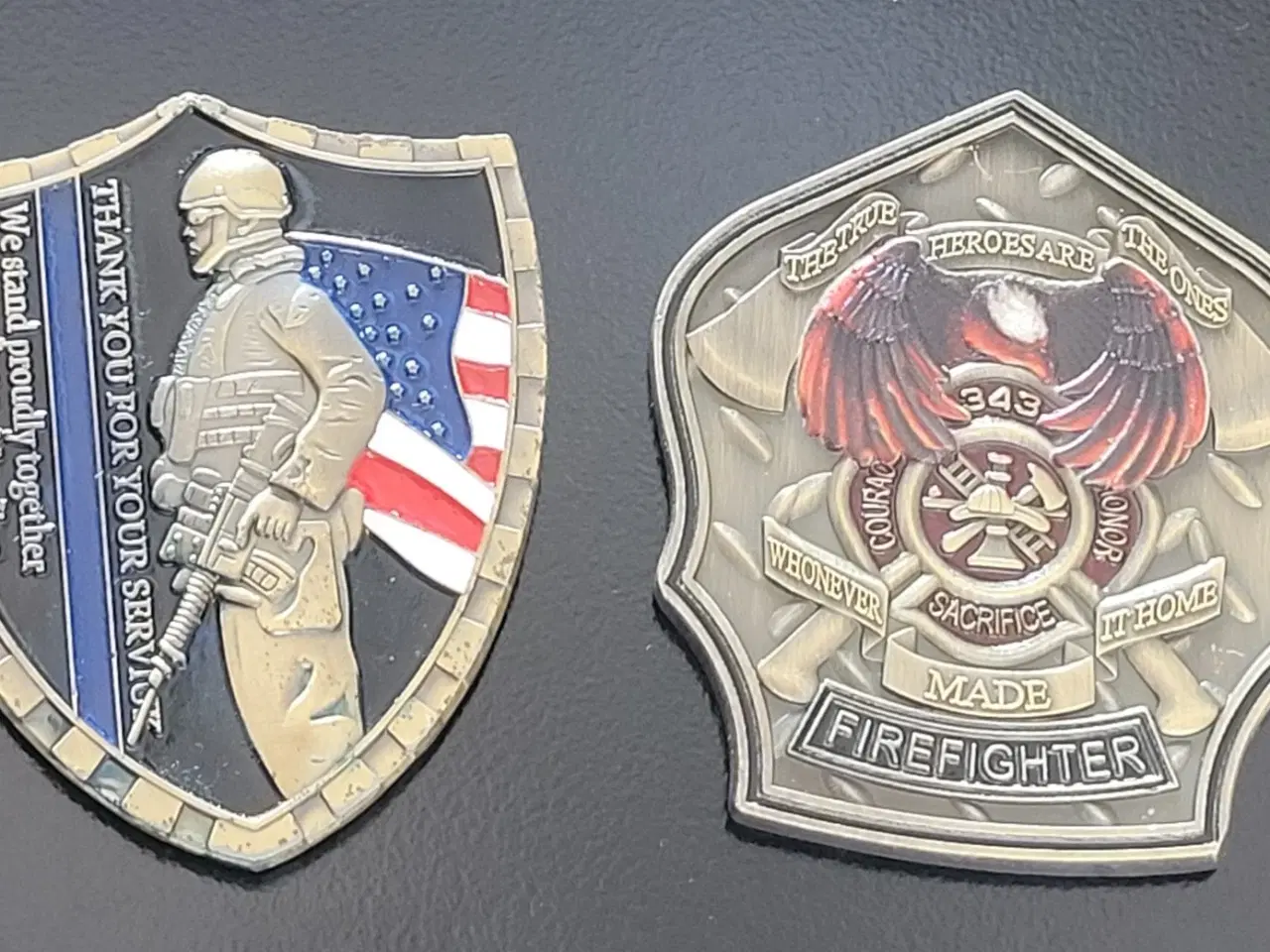 Billede 1 - USA  2 stk medaljer Police and Fire