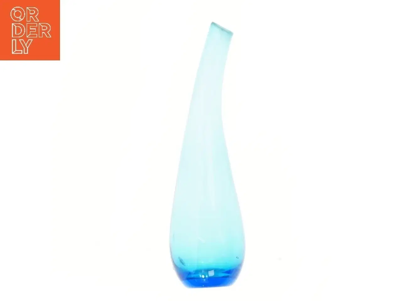 Billede 2 - Blå glasvase (str. 25x7 cm)