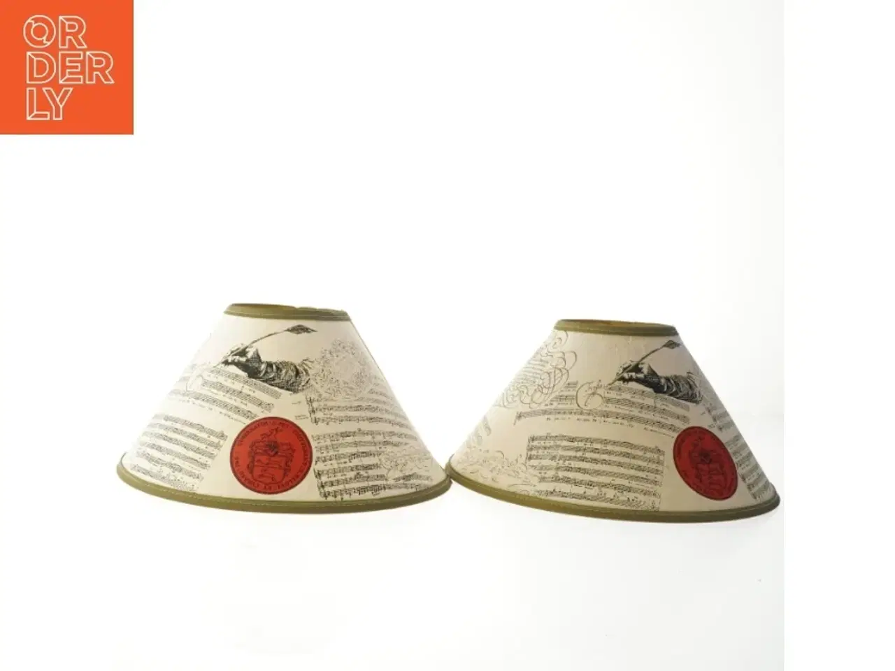 Billede 1 - Lampeskærme med musikalsk design (str. Ø 26 cm)