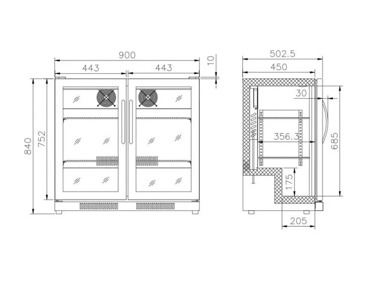 Billede 2 - Combisteel backbar – 900 x 500 x 840 mm