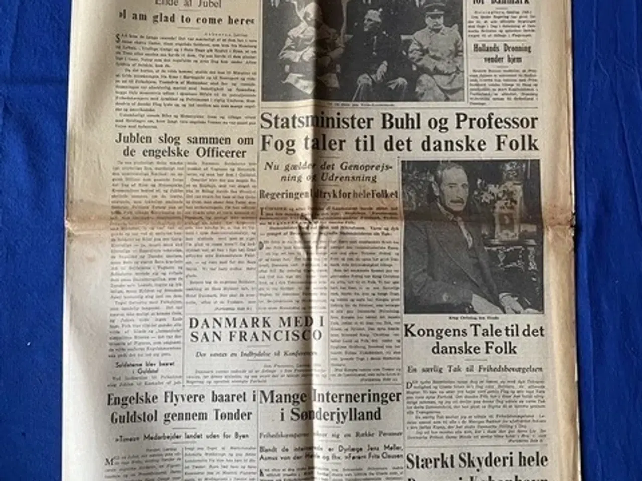 Billede 1 - Avis - Sønderjyden - 6. Maj 1945 - Engelske Soldater naaet Aabenraa
