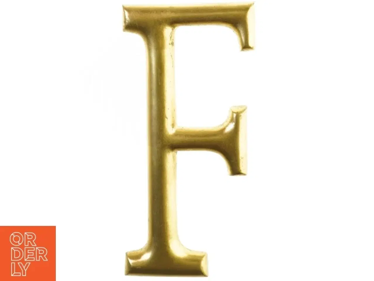 Billede 1 - F guld 3D skilte bogstav med Ophæng til dekoration (str. 30 x 14 x 2 cm)