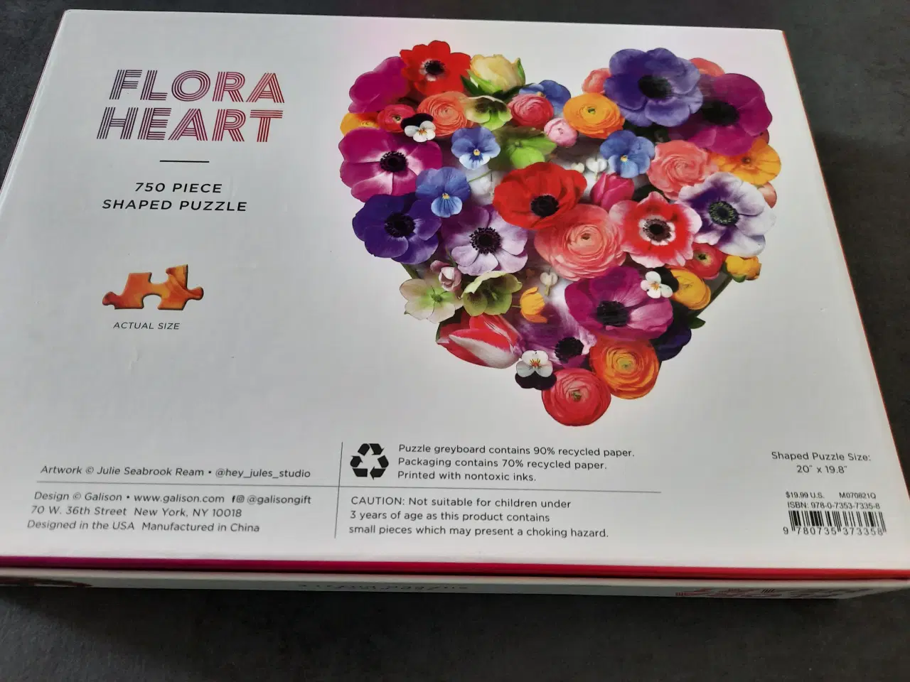 Billede 2 - Puslespil Galison Flora Heart 750 brikker 