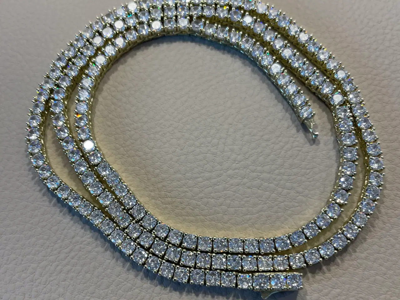 Billede 5 - 3mm goldfilled tennis halskæde 