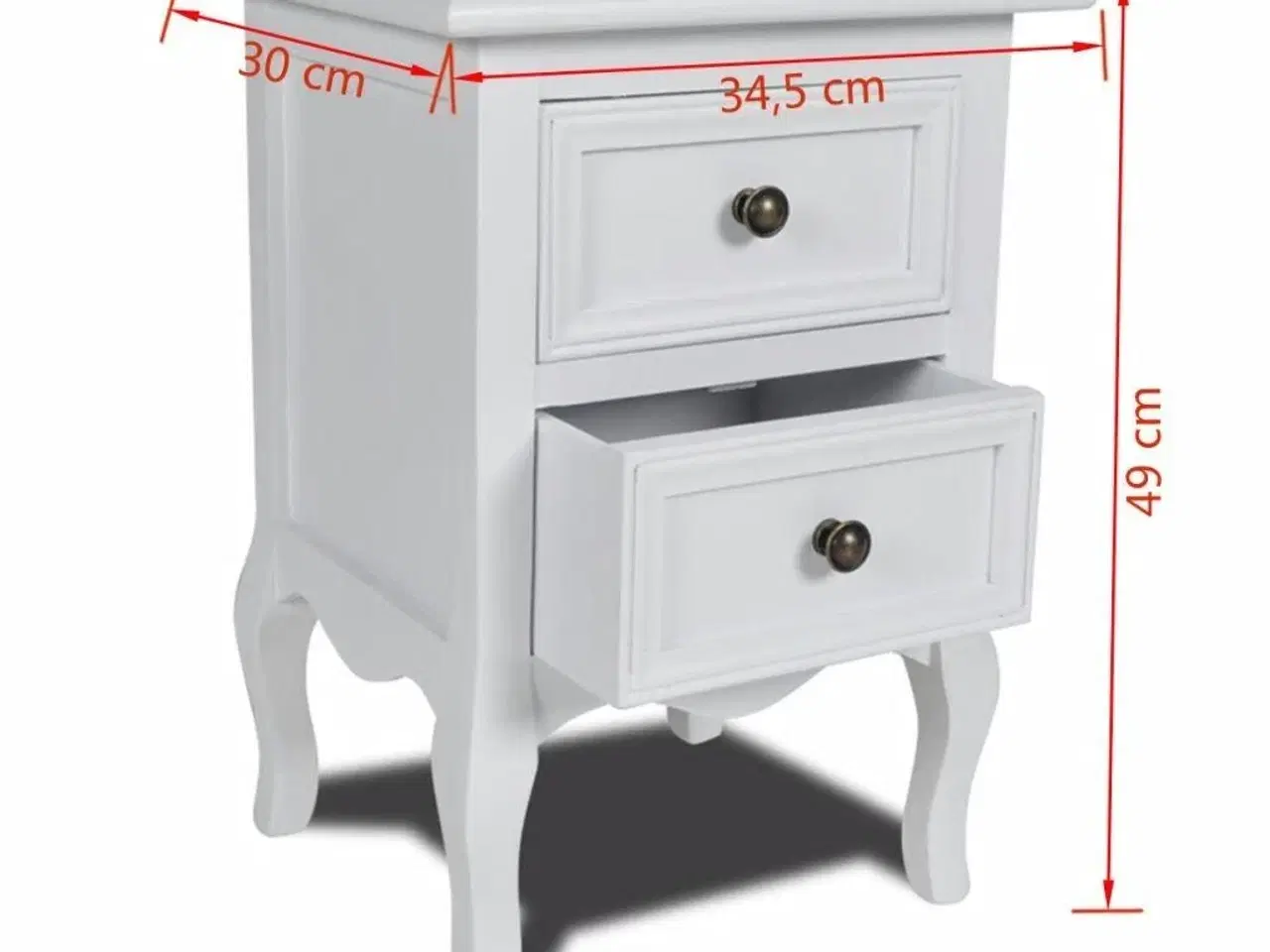 Billede 8 - Sengeborde 2 stk. med 2 skuffer MDF hvid