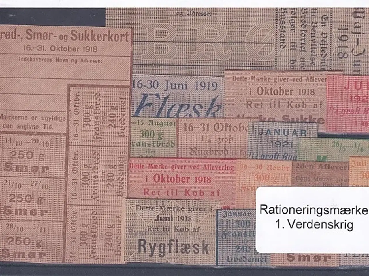 Billede 1 - Rationeringsmærker - 1. Verdenskrig