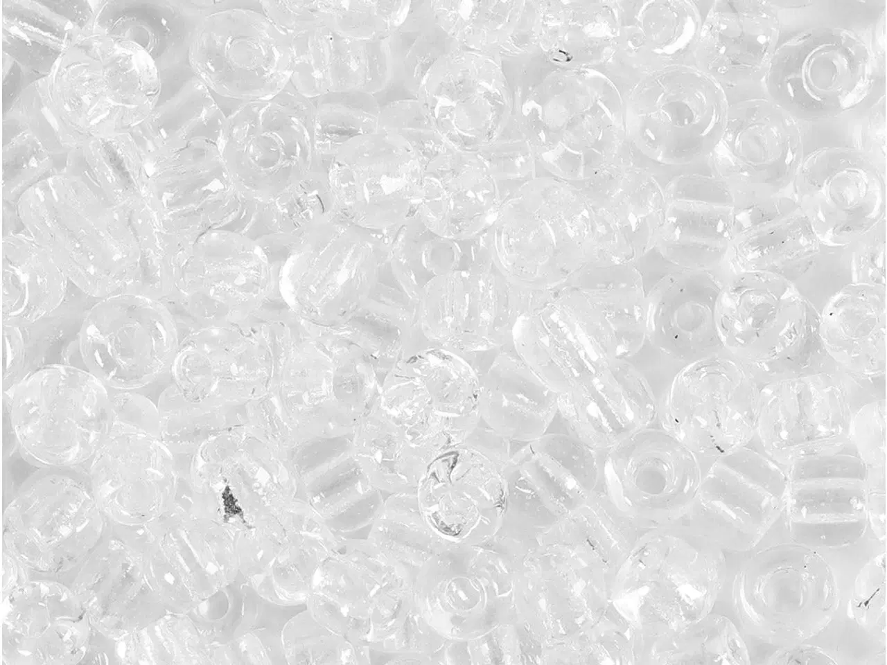 Billede 1 - Rocaiperler, diam. 4 mm, str. 6/0, hulstr. 0,9-1,2 mm, klar, 25g/ 1 pk.