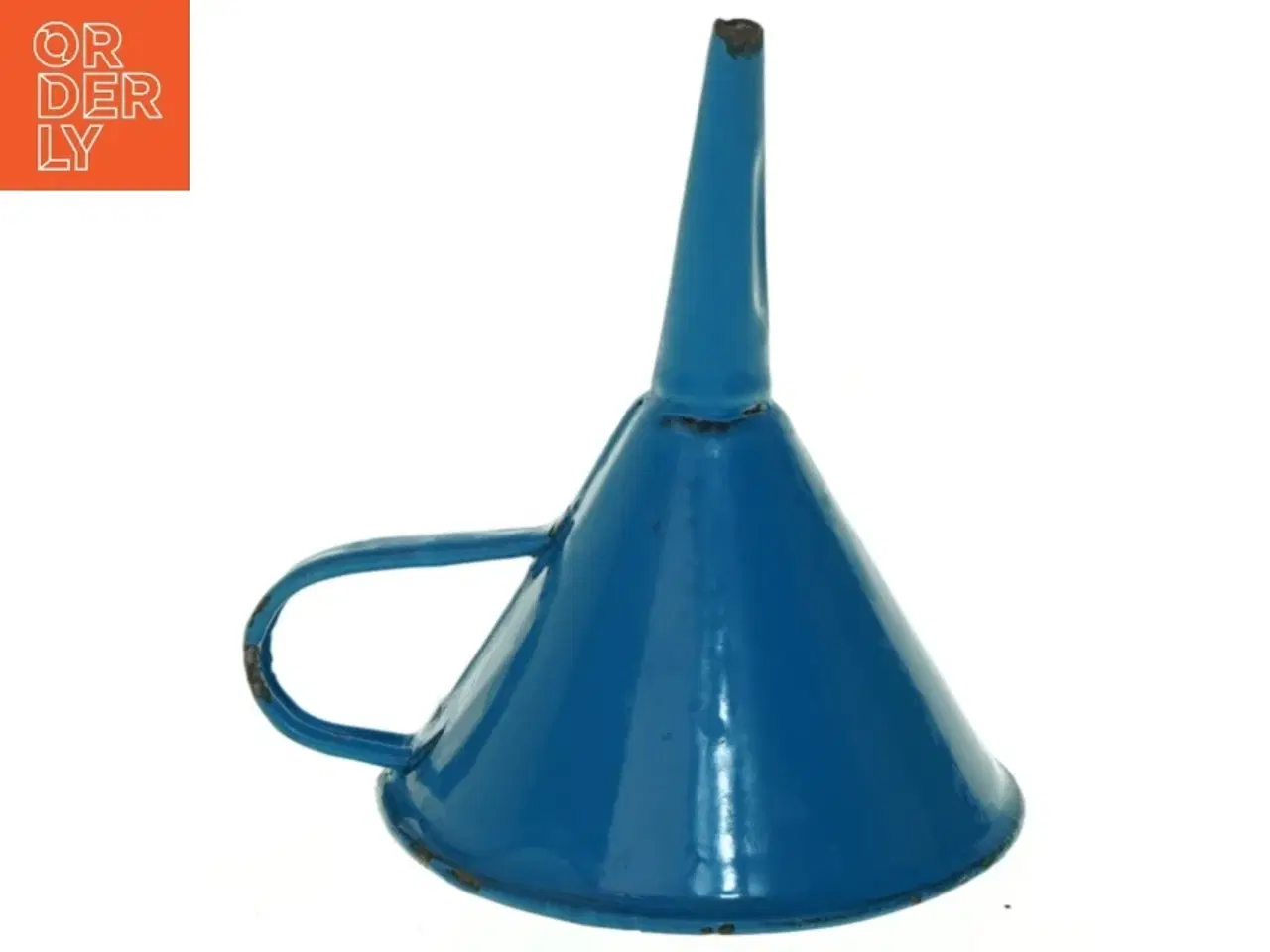 Billede 2 - Blå emaljeret tragt (str. H. 14 cm. ø. 10 cm)