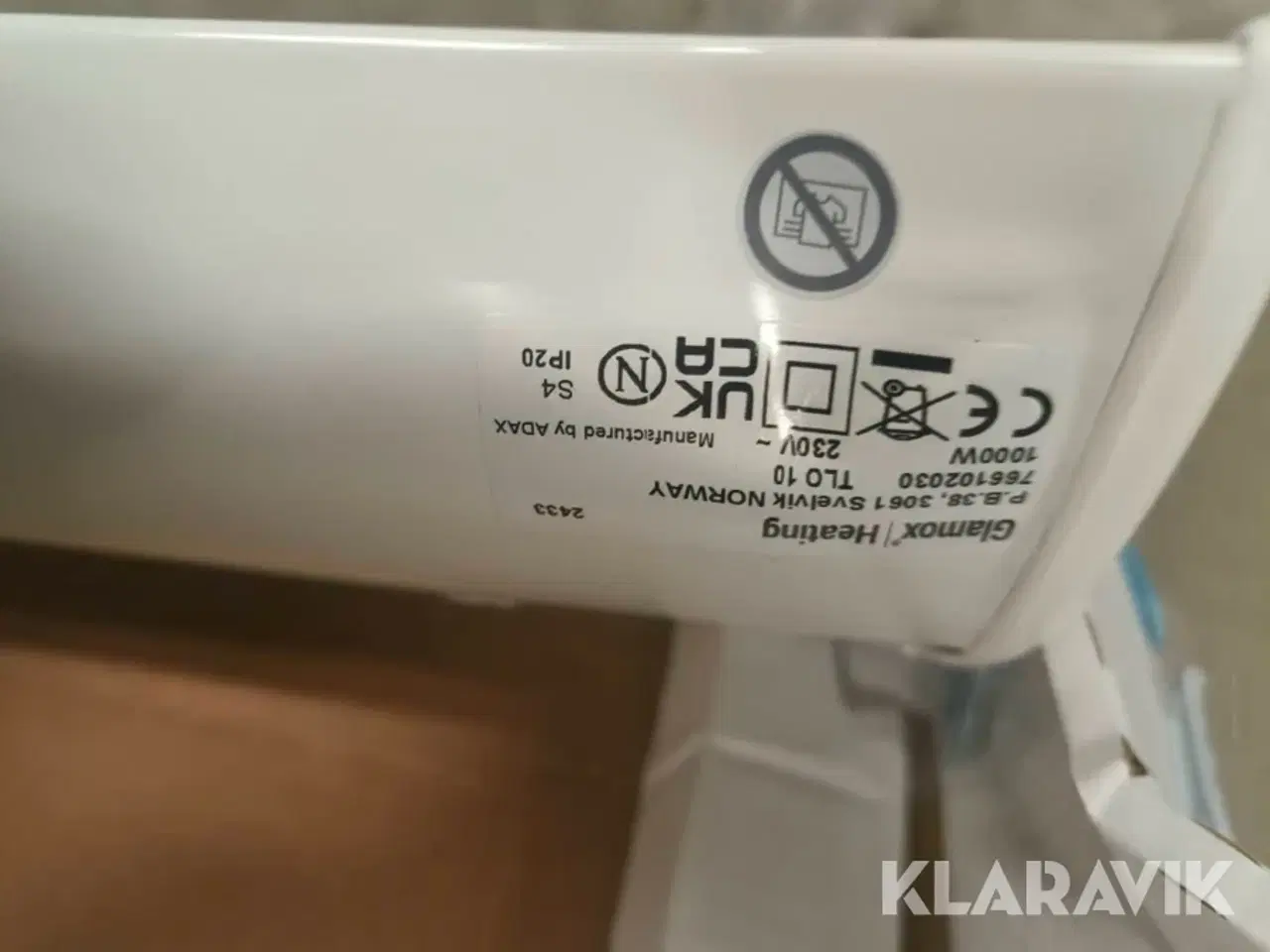 Billede 4 - El radiator Glamox 750 og 1000w 2 styk