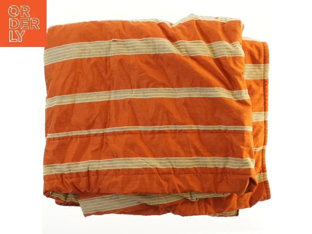 Billede 1 - Stribet orange sengetæppe 240x220 cm fra Elle (str. 240x220 cm)