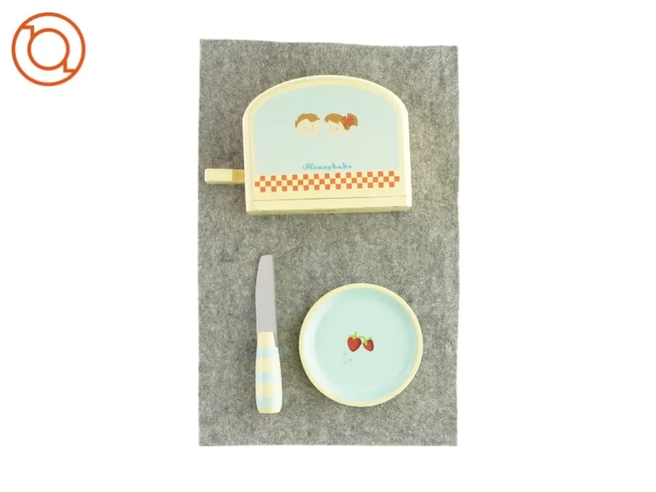 Billede 1 - Legetøjs brødrister med tallerken og kniv fra Le Toy Van