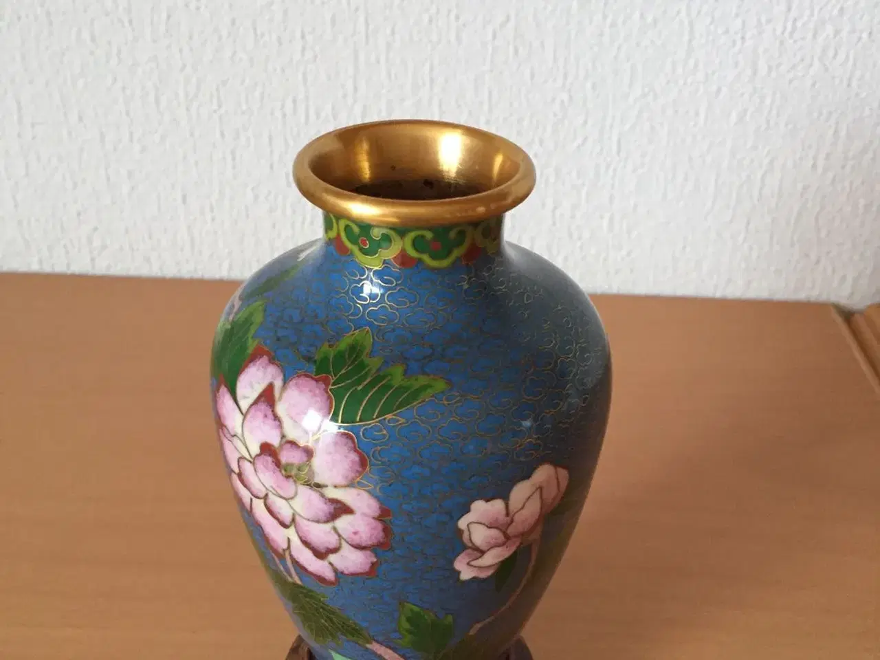 Billede 1 - Kinesisk emalje vase - Cloisonne