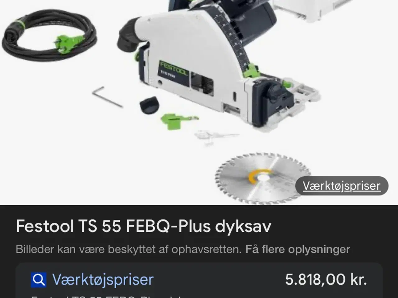 Billede 1 - Festtool dyksav i kasse. Brugt få gange.