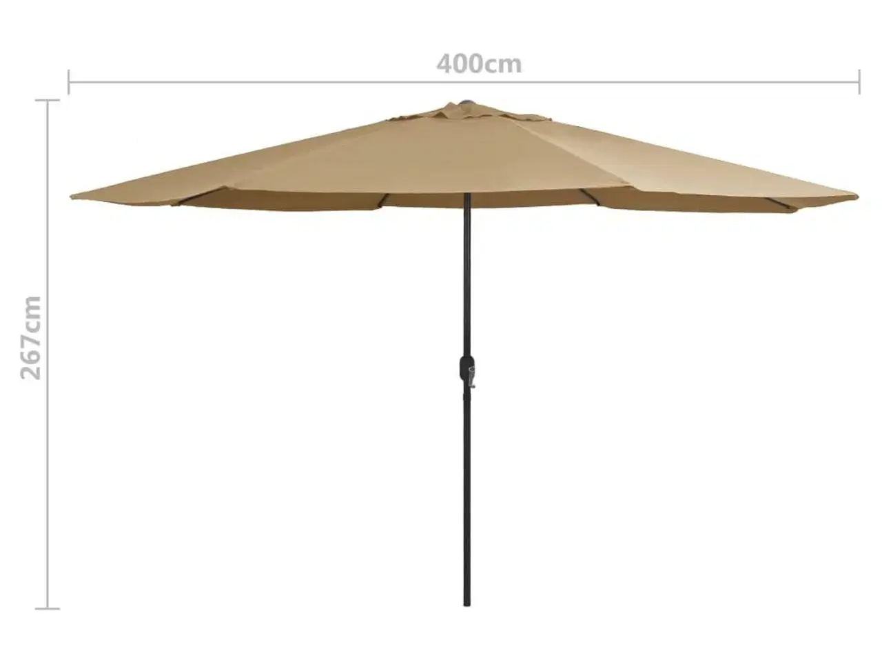 Billede 7 - Parasol med metalstang 390 cm gråbrun