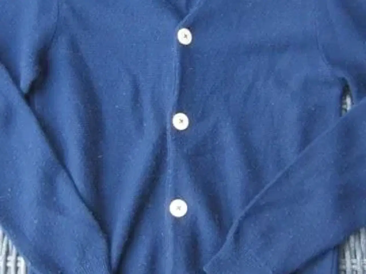 Billede 1 - Str. XS, halvlang mørkeblå cardigan
