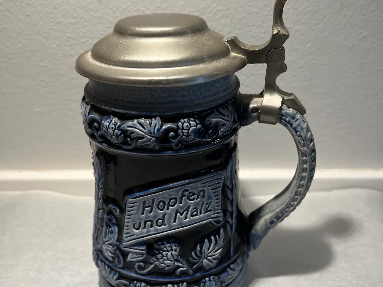 Billede 1 - Ølkrus med tinlåg og tekst
