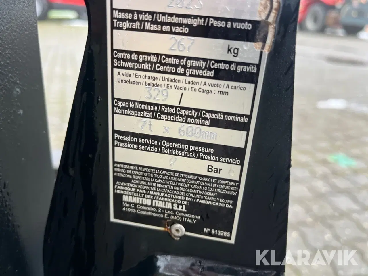 Billede 6 - Pallegafler Manitou CAF 7000kg