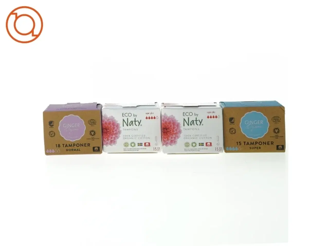 Billede 1 - ØKO tamponer fra Naty og Ginger (str. 8 x 6 x 4 cm)