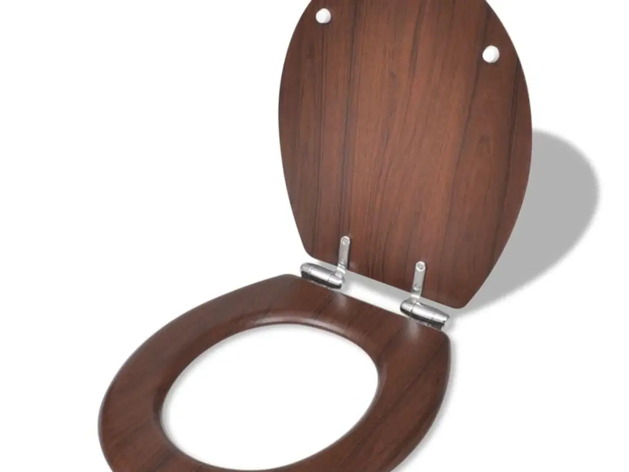 Billede 3 - Toiletsæde MDF soft close-låg enkelt design brun