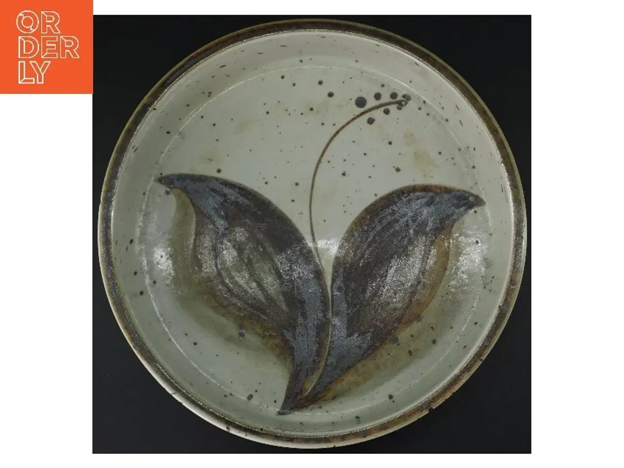 Billede 1 - Keramikfad med bladmotiv fra søholm (str. Ø 31 cm)