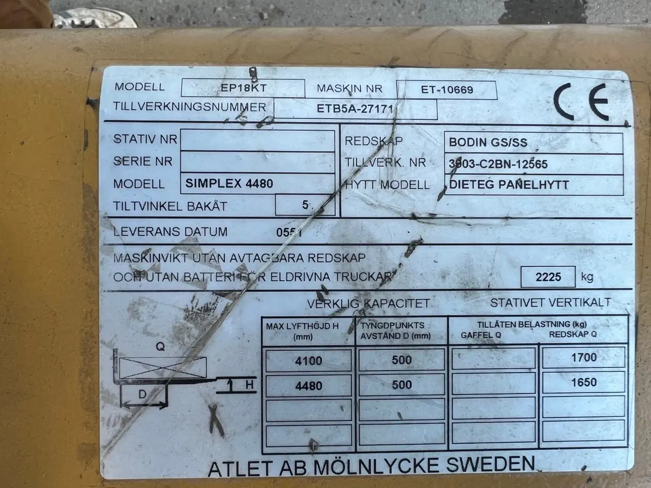 Billede 13 - Eltruck. Cat 1800 kg. Løftehøjde 448 cm.