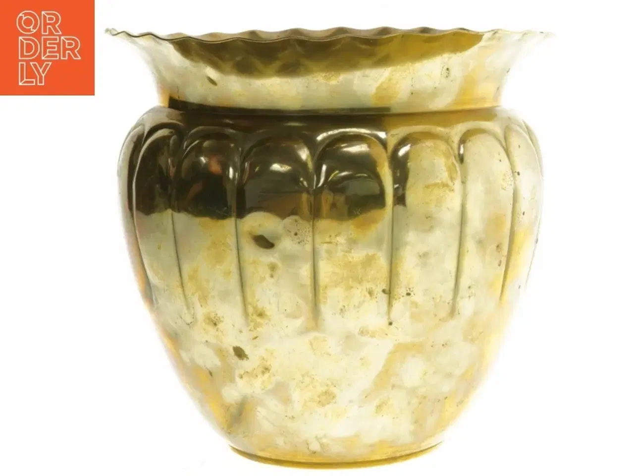 Billede 1 - Messingkrukke (str. Ø. 20 cm. længde. 19 cm)