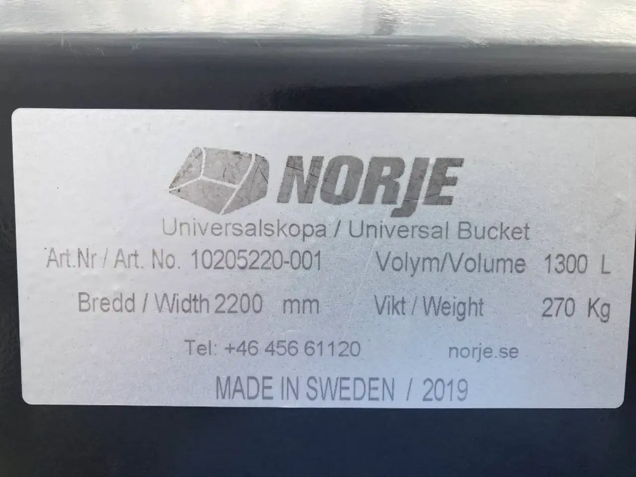 Billede 5 - - - - Norje Universalskovl 2200 mm 1300L