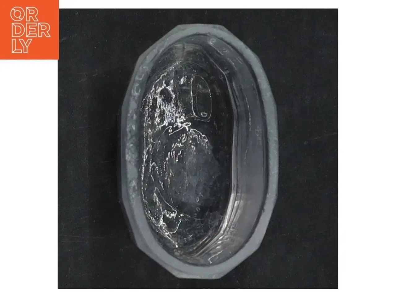 Billede 3 - Dekorativt oval glas beholder med sølvlåg m. blomstermønster (str. 10 x. 7 cm)