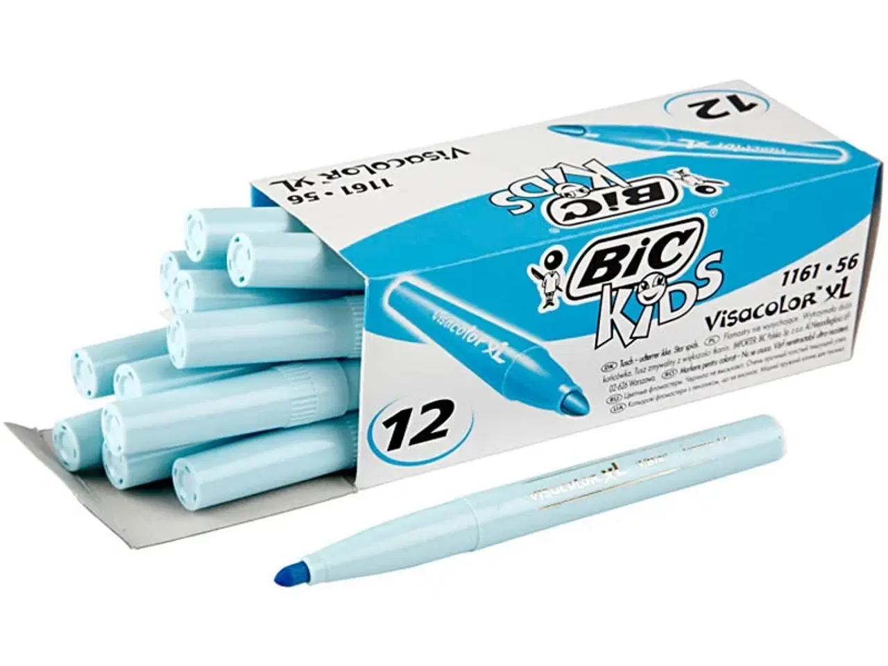 Billede 1 - BIC Visa Color Tusch, streg 3 mm, lyseblå, 12stk./ 1 pk.