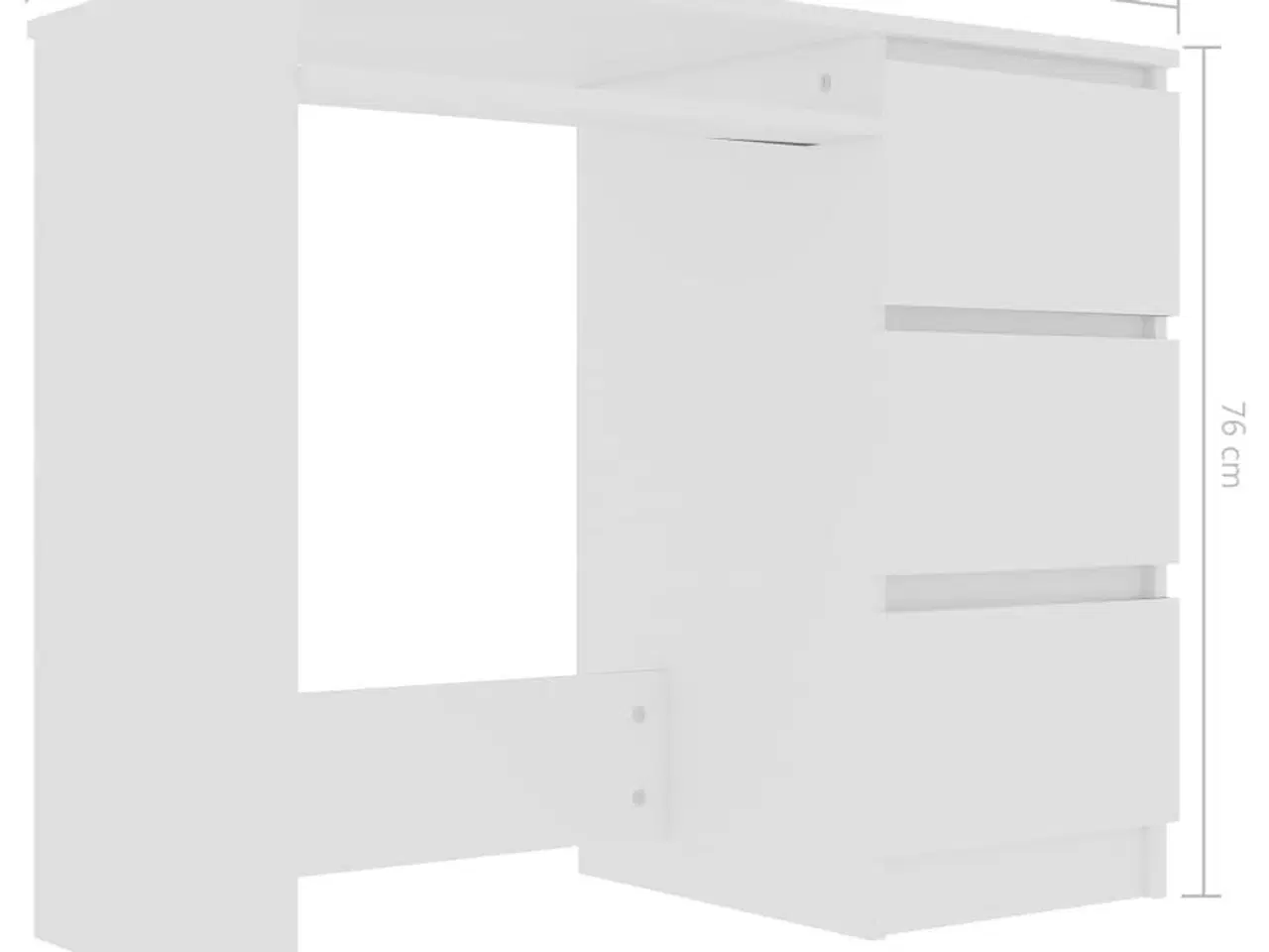 Billede 6 - Skrivebord 90x45x76 cm spånplade hvid