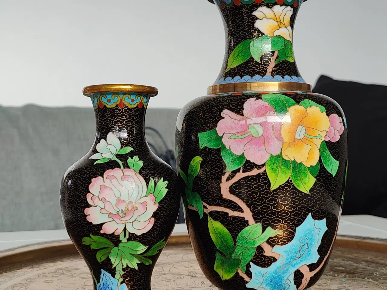 Billede 1 - Cloisonne vaser, 2 stk 