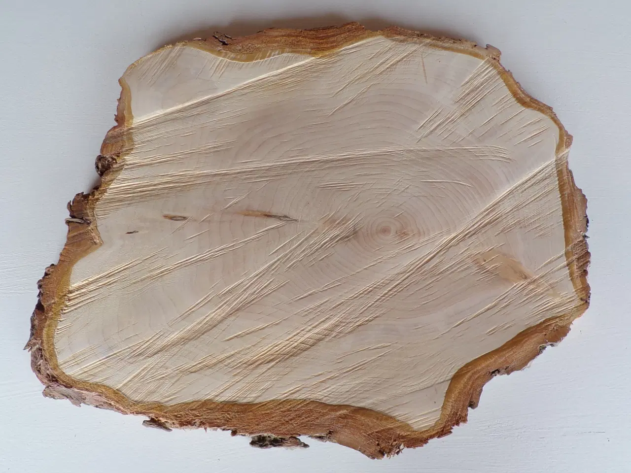 Billede 3 - NY Thuja Træskive med bark 41 cm lang