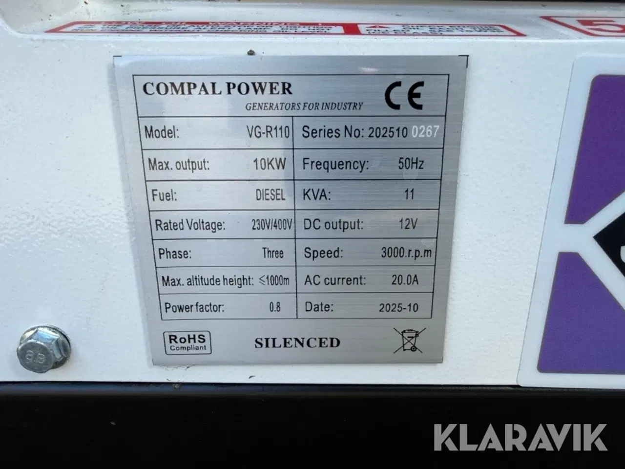 Billede 11 - Generator Compal Power VG-R110