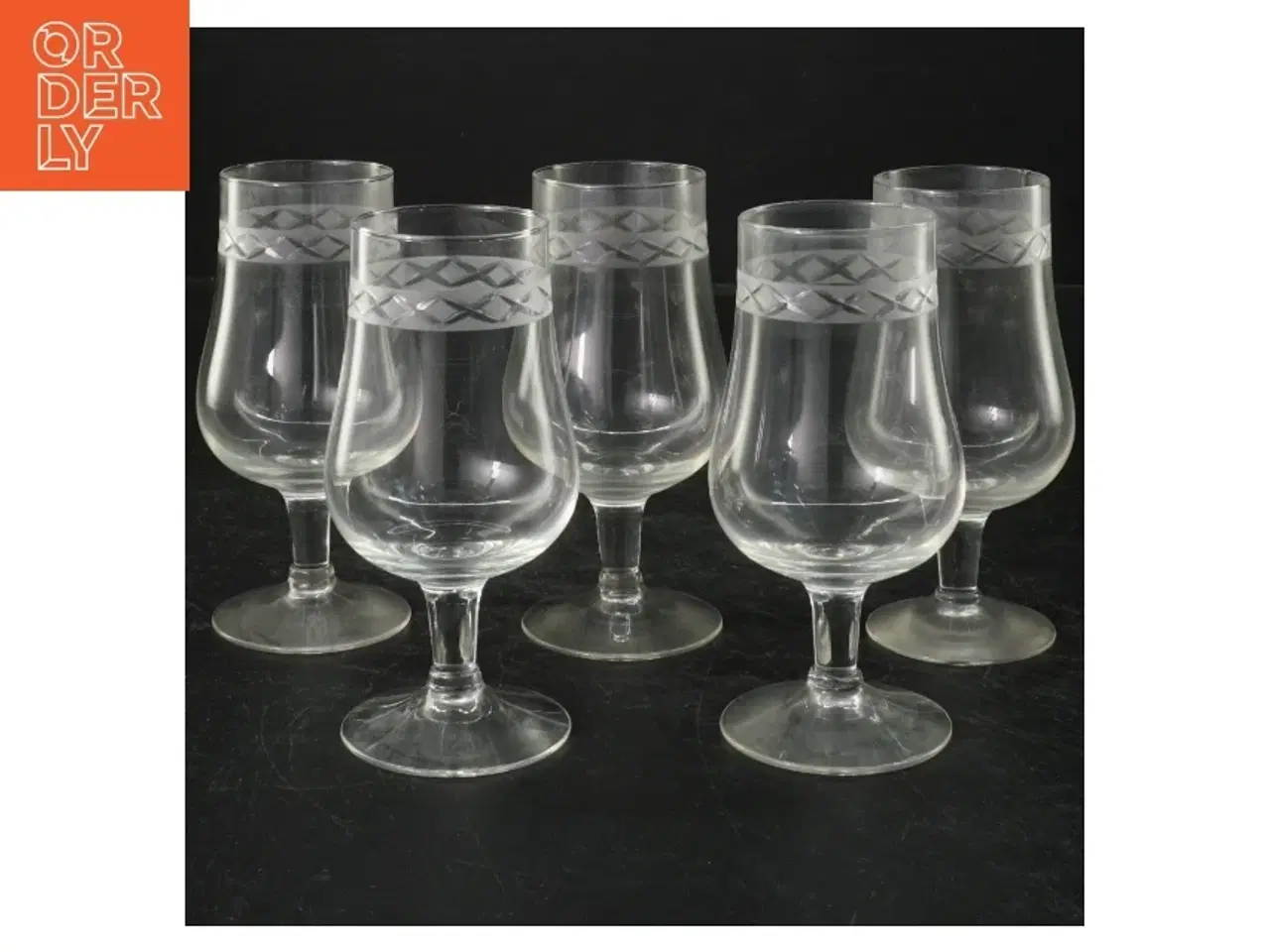 Billede 1 - Ejby Holmegaard. Sherryglas eller smageglas. Sæt med fem glas (str. 11,5x6 cm)