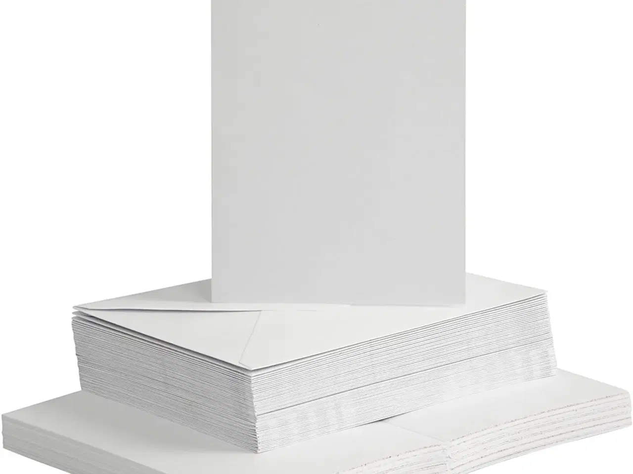 Billede 1 - Elegant Kort og Kuverter - 50 Sæt, Hvid, 120/240 g