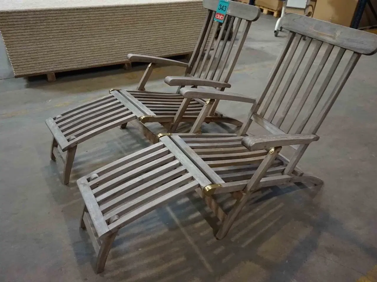 Billede 3 - 2 stk Gandia dækstole i teak (MOMSFRI)