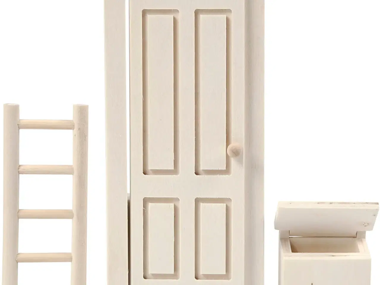 Billede 1 - Miniature Dør, Postkasse & Stige - 8x18 cm Sæt